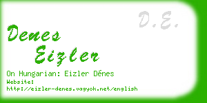 denes eizler business card